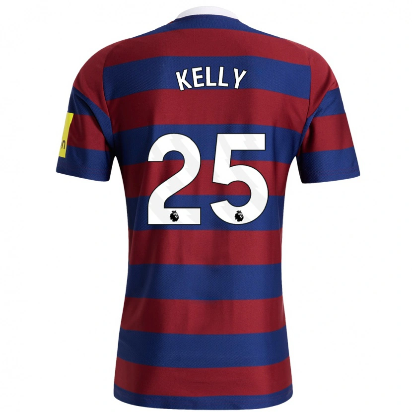 Danxen Enfant Maillot Lloyd Kelly #25 Bordeaux Bleu Marine Tenues Extérieur 2024/25 T-Shirt