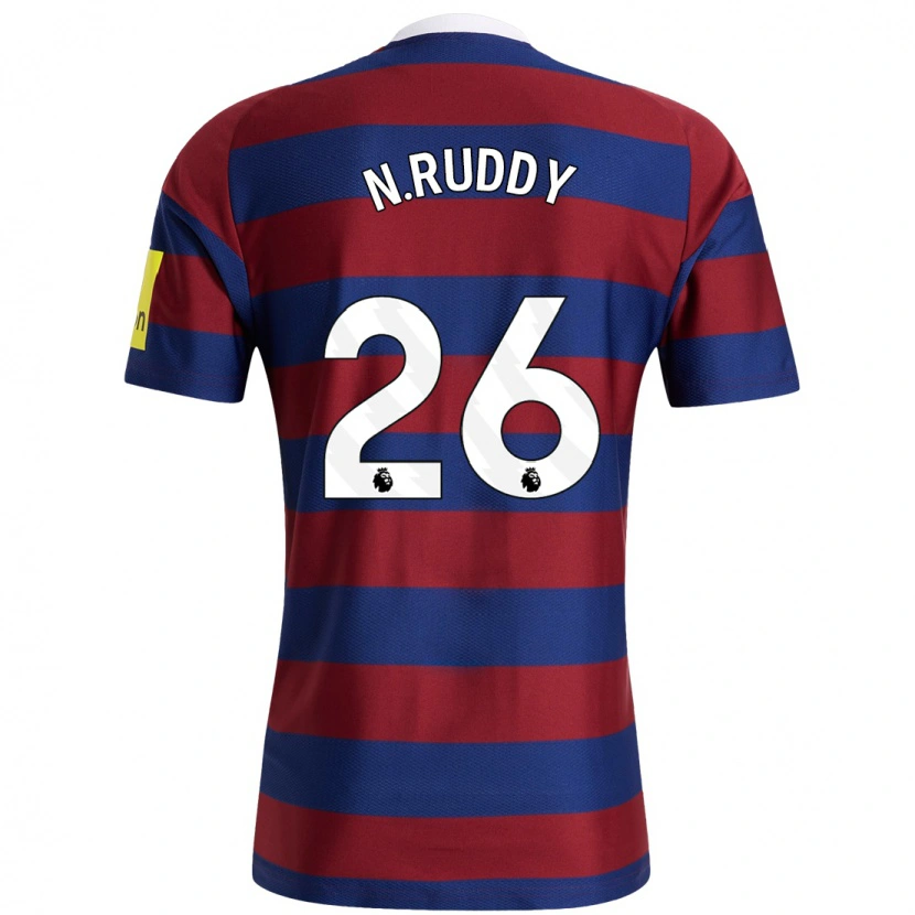 Danxen Enfant Maillot John Ruddy #26 Bordeaux Bleu Marine Tenues Extérieur 2024/25 T-Shirt