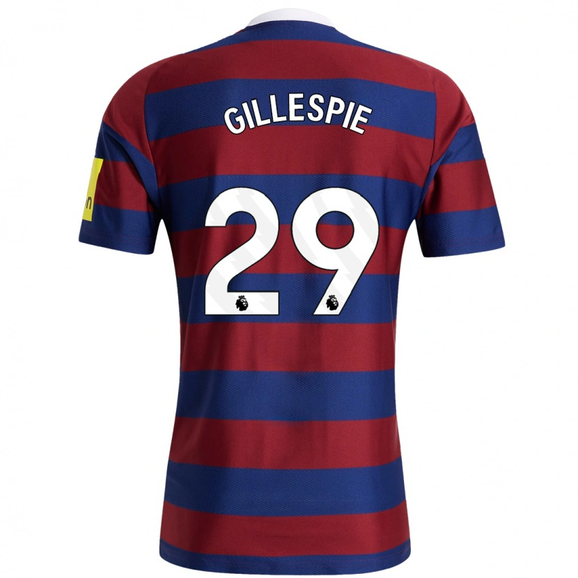 Danxen Enfant Maillot Mark Gillespie #29 Bordeaux Bleu Marine Tenues Extérieur 2024/25 T-Shirt