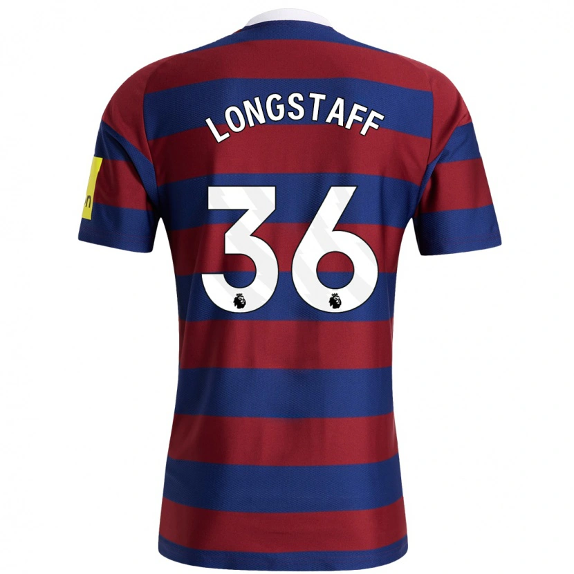 Danxen Enfant Maillot Sean Longstaff #36 Bordeaux Bleu Marine Tenues Extérieur 2024/25 T-Shirt