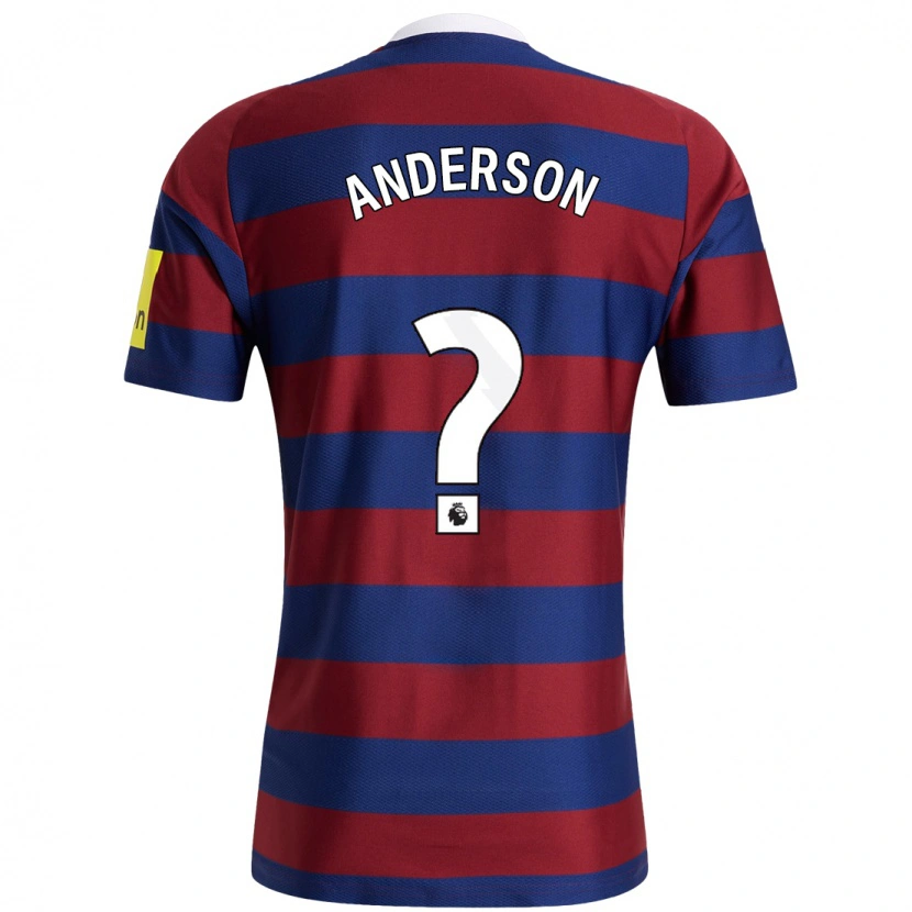 Danxen Enfant Maillot Will Anderson #0 Bordeaux Bleu Marine Tenues Extérieur 2024/25 T-Shirt