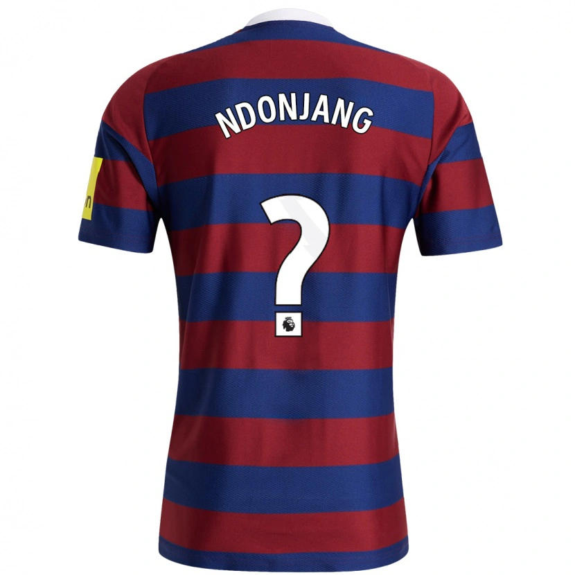 Danxen Enfant Maillot Alan Ndonjang #0 Bordeaux Bleu Marine Tenues Extérieur 2024/25 T-Shirt