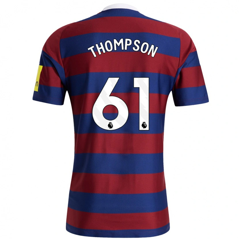 Danxen Enfant Maillot Max Thompson #61 Bordeaux Bleu Marine Tenues Extérieur 2024/25 T-Shirt