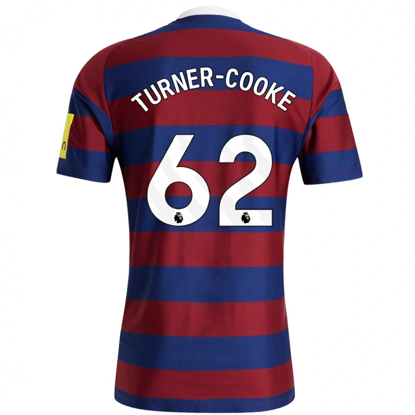 Danxen Enfant Maillot Jay Turner-Cooke #62 Bordeaux Bleu Marine Tenues Extérieur 2024/25 T-Shirt