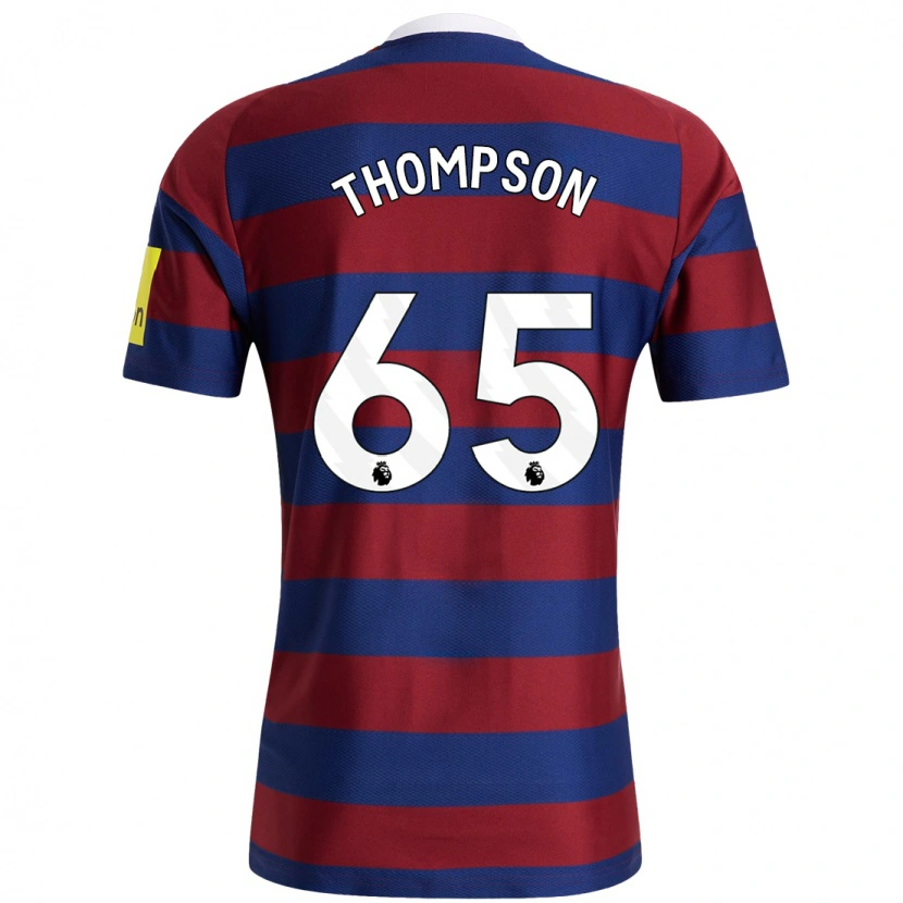 Danxen Enfant Maillot Ciaran Thompson #65 Bordeaux Bleu Marine Tenues Extérieur 2024/25 T-Shirt