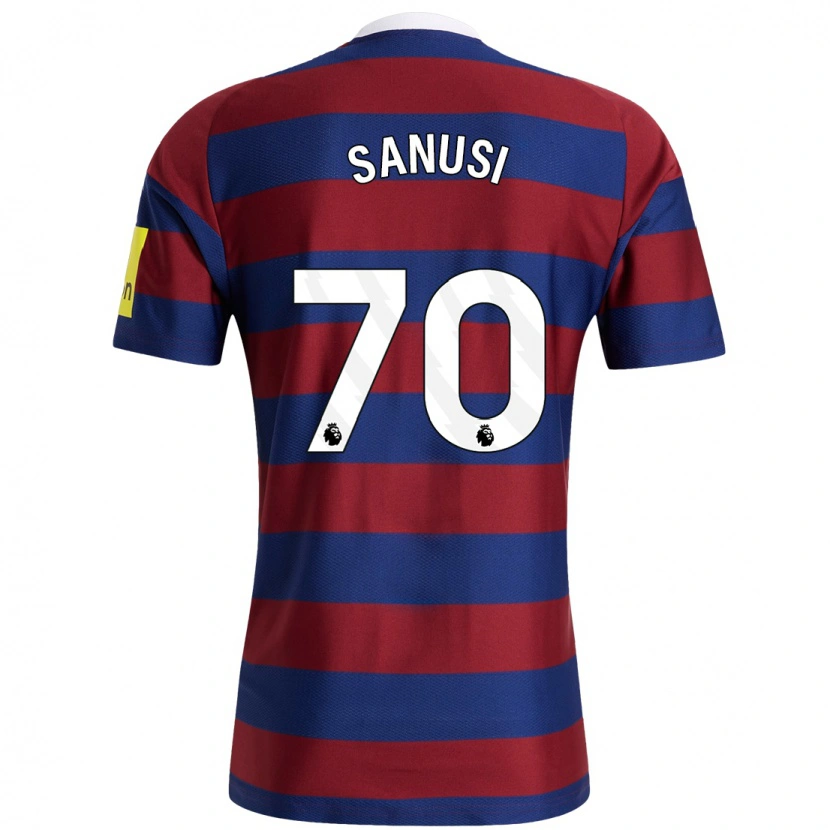 Danxen Enfant Maillot Trevan Sanusi #70 Bordeaux Bleu Marine Tenues Extérieur 2024/25 T-Shirt