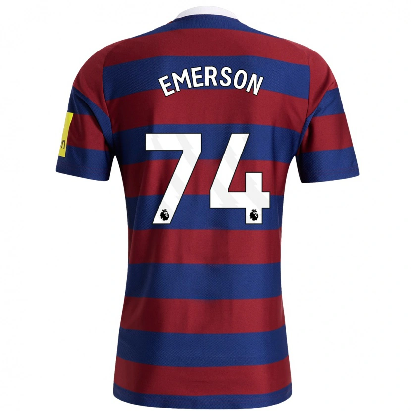 Danxen Enfant Maillot Johnny Emerson #74 Bordeaux Bleu Marine Tenues Extérieur 2024/25 T-Shirt