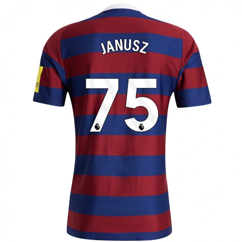 Danxen Enfant Maillot Adrian Janusz #75 Bordeaux Bleu Marine Tenues Extérieur 2024/25 T-Shirt