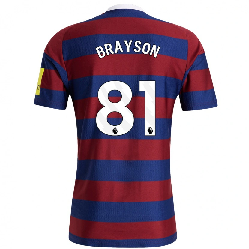 Danxen Enfant Maillot Joe Brayson #81 Bordeaux Bleu Marine Tenues Extérieur 2024/25 T-Shirt