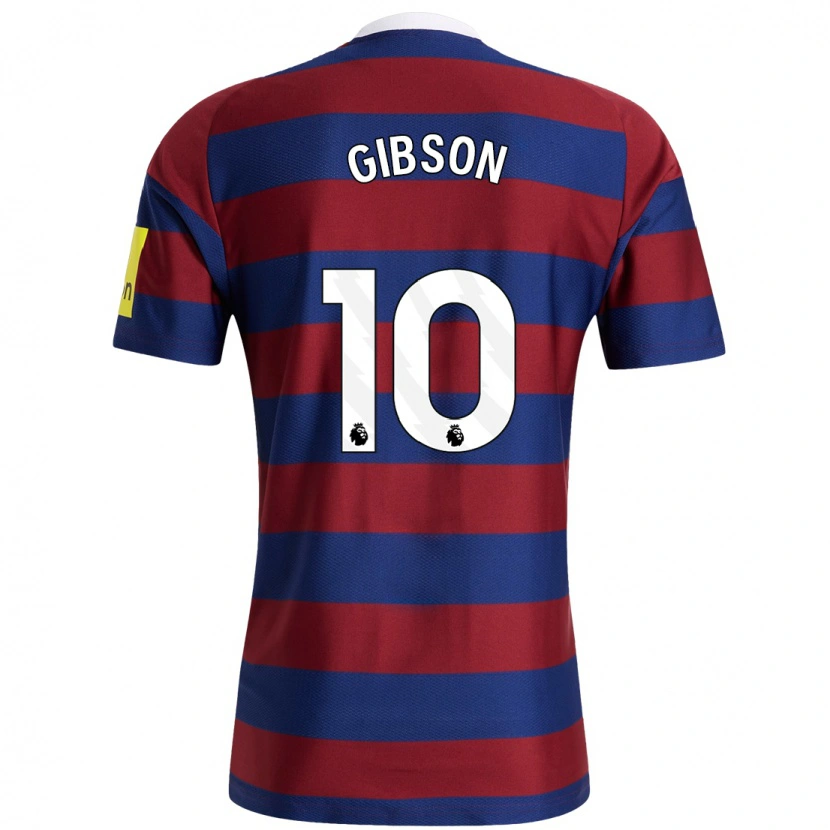 Danxen Enfant Maillot Georgia Gibson #10 Bordeaux Bleu Marine Tenues Extérieur 2024/25 T-Shirt