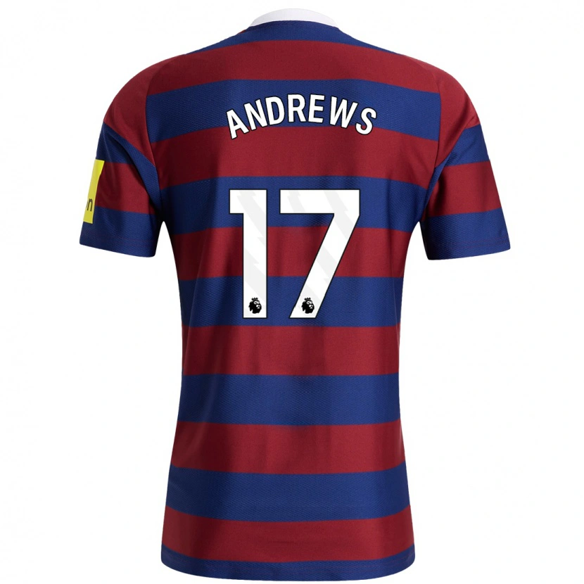 Danxen Enfant Maillot Amy Andrews #17 Bordeaux Bleu Marine Tenues Extérieur 2024/25 T-Shirt