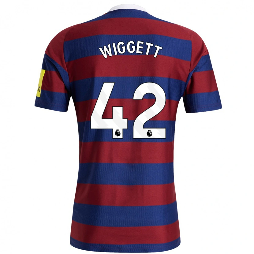 Danxen Enfant Maillot Charlie Wiggett #42 Bordeaux Bleu Marine Tenues Extérieur 2024/25 T-Shirt