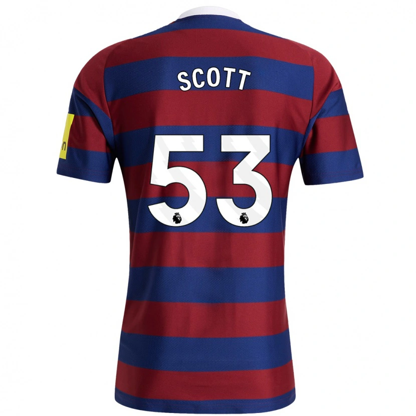 Danxen Enfant Maillot Joshua Scott #53 Bordeaux Bleu Marine Tenues Extérieur 2024/25 T-Shirt