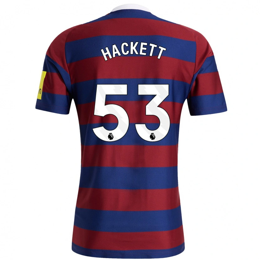 Danxen Enfant Maillot Jordan Hackett #53 Bordeaux Bleu Marine Tenues Extérieur 2024/25 T-Shirt