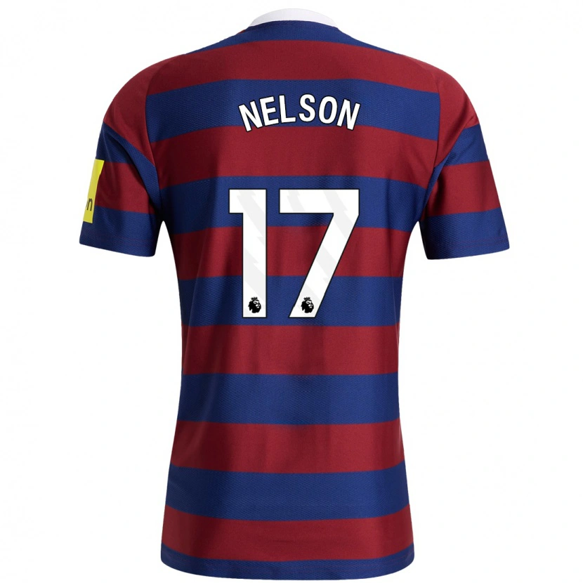 Danxen Enfant Maillot Erin Nelson #17 Bordeaux Bleu Marine Tenues Extérieur 2024/25 T-Shirt