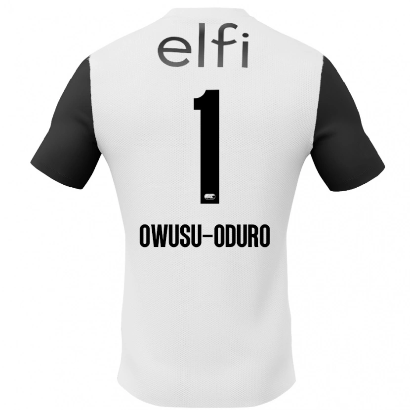 Danxen Enfant Maillot Rome Jayden Owusu-Oduro #1 Blanc Noir Tenues Extérieur 2024/25 T-Shirt