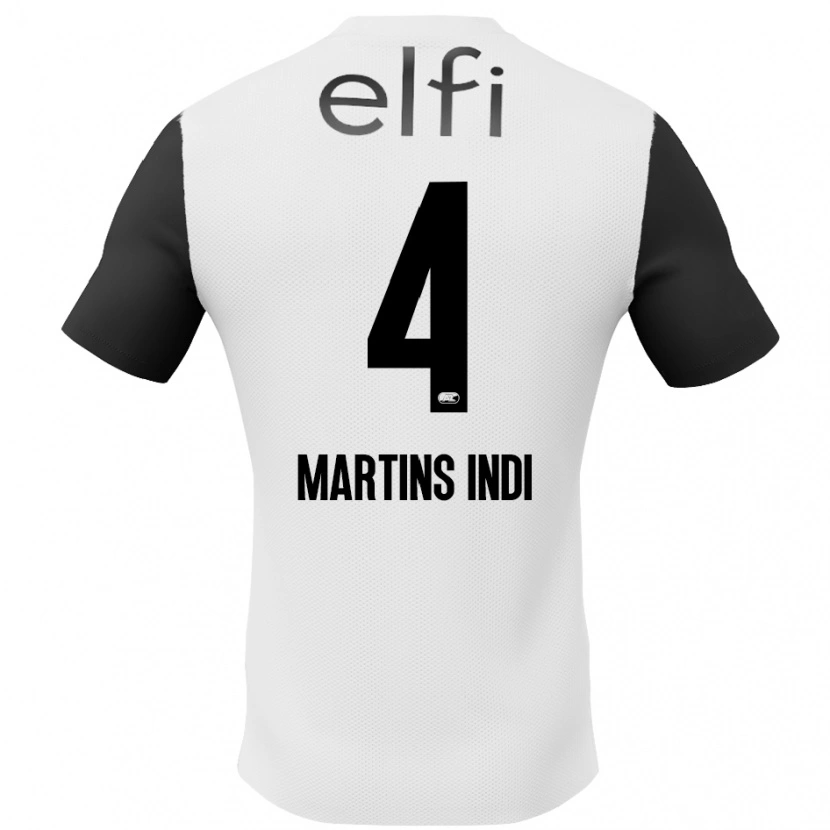 Danxen Enfant Maillot Bruno Martins Indi #4 Blanc Noir Tenues Extérieur 2024/25 T-Shirt