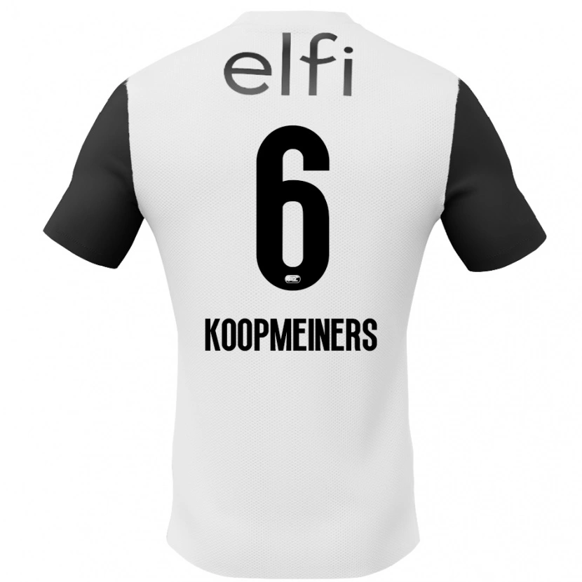 Danxen Enfant Maillot Peer Koopmeiners #6 Blanc Noir Tenues Extérieur 2024/25 T-Shirt