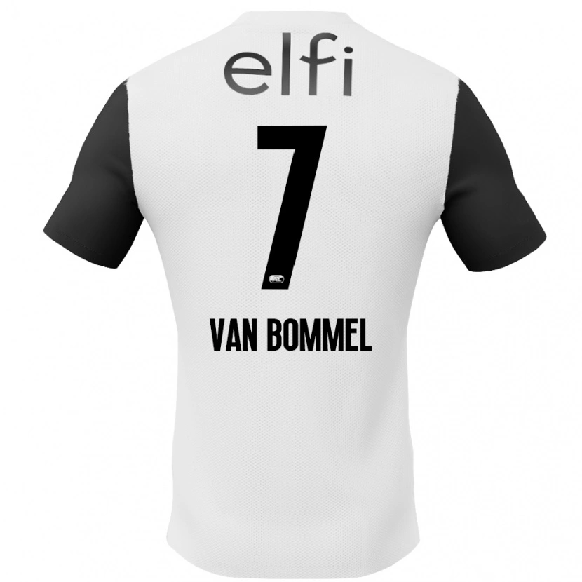 Danxen Enfant Maillot Ruben Van Bommel #7 Blanc Noir Tenues Extérieur 2024/25 T-Shirt