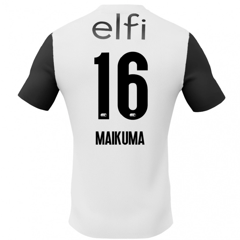 Danxen Enfant Maillot Seiya Maikuma #16 Blanc Noir Tenues Extérieur 2024/25 T-Shirt