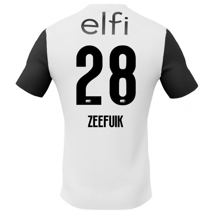 Danxen Enfant Maillot Lequincio Zeefuik #28 Blanc Noir Tenues Extérieur 2024/25 T-Shirt