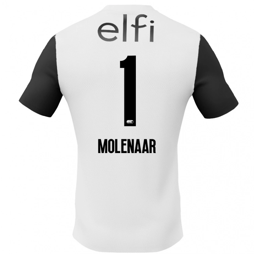 Danxen Enfant Maillot Finn Molenaar #1 Blanc Noir Tenues Extérieur 2024/25 T-Shirt