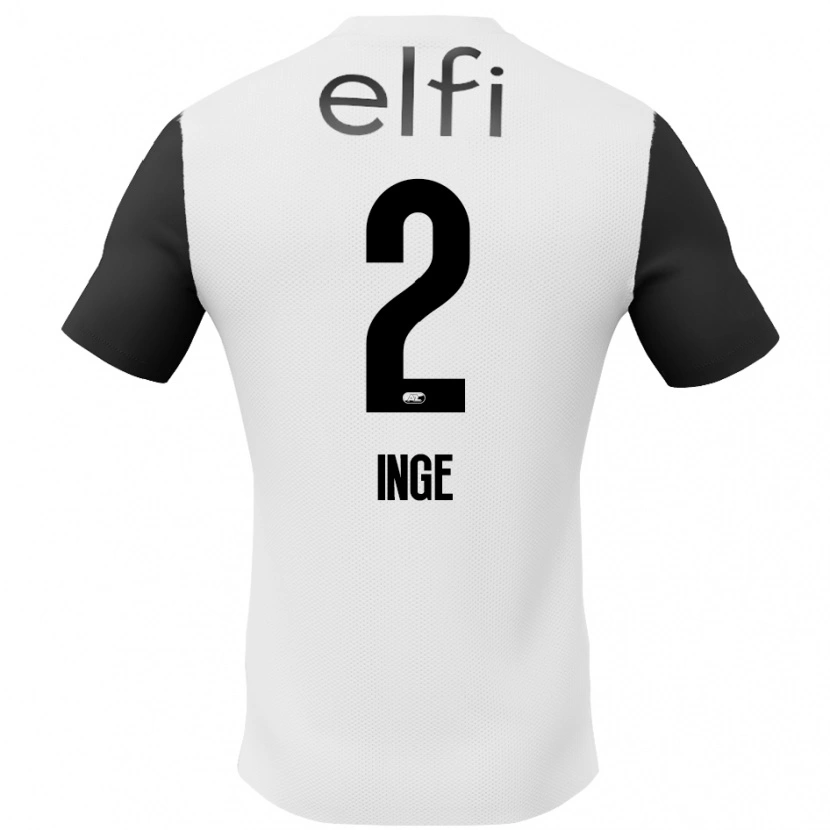 Danxen Enfant Maillot Kiani Inge #2 Blanc Noir Tenues Extérieur 2024/25 T-Shirt