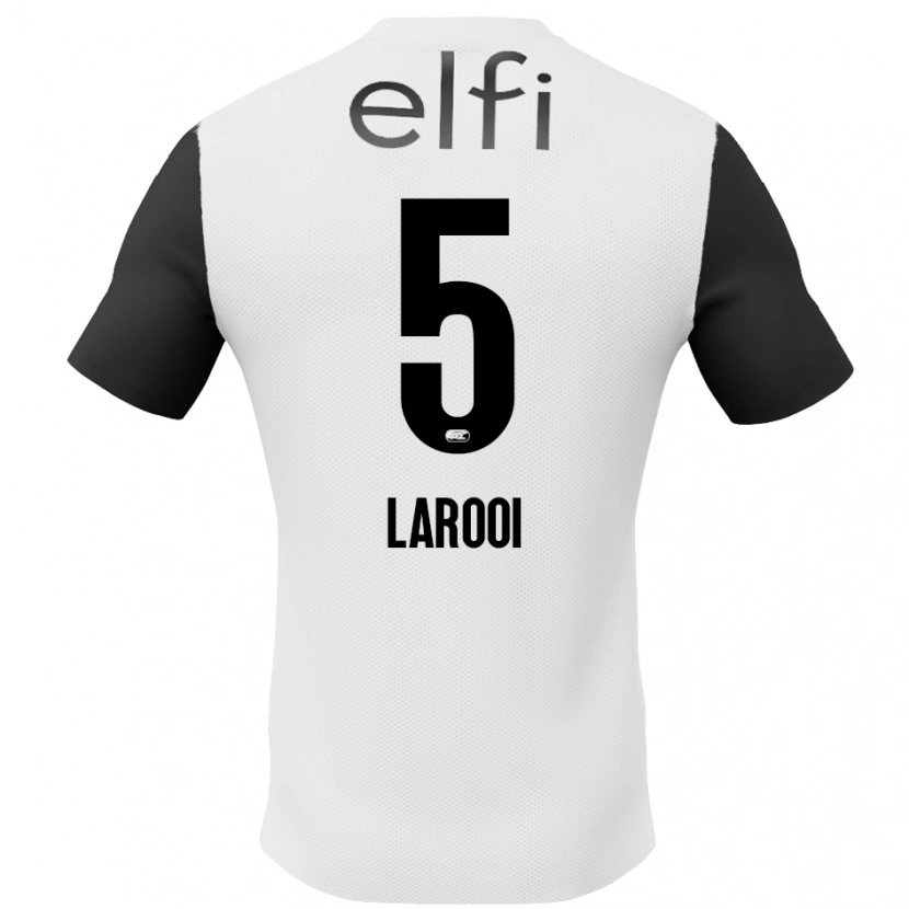 Danxen Enfant Maillot Finn Larooi #5 Blanc Noir Tenues Extérieur 2024/25 T-Shirt