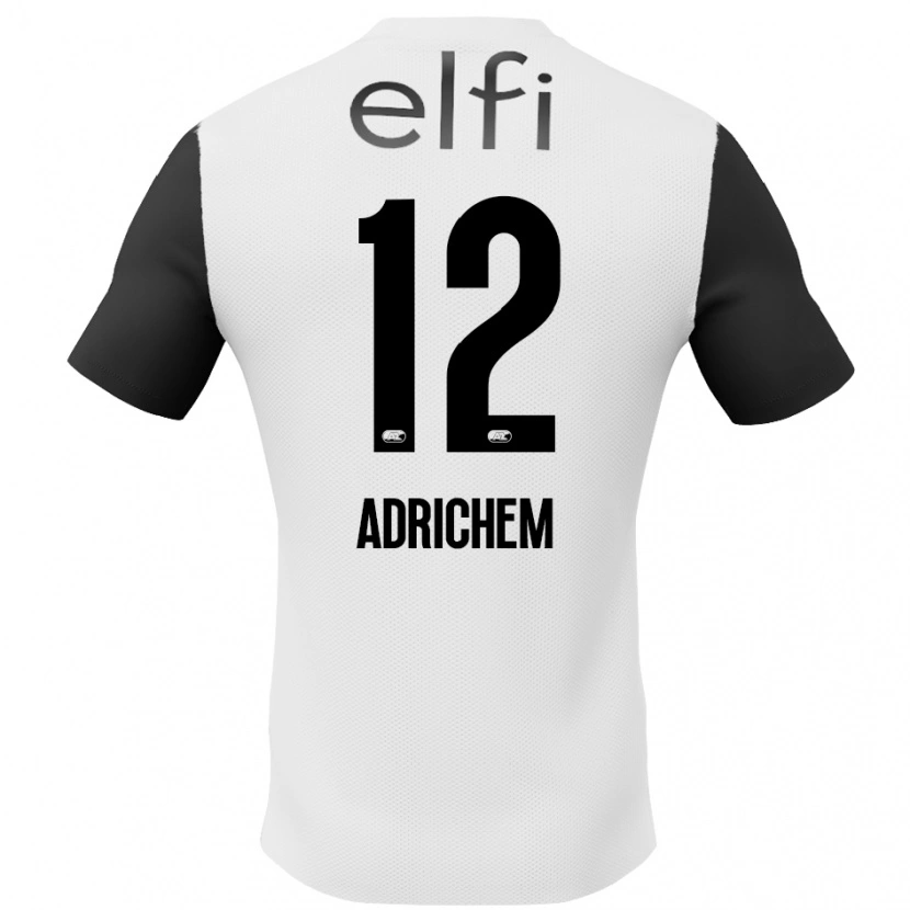 Danxen Enfant Maillot Mees Adrichem #12 Blanc Noir Tenues Extérieur 2024/25 T-Shirt