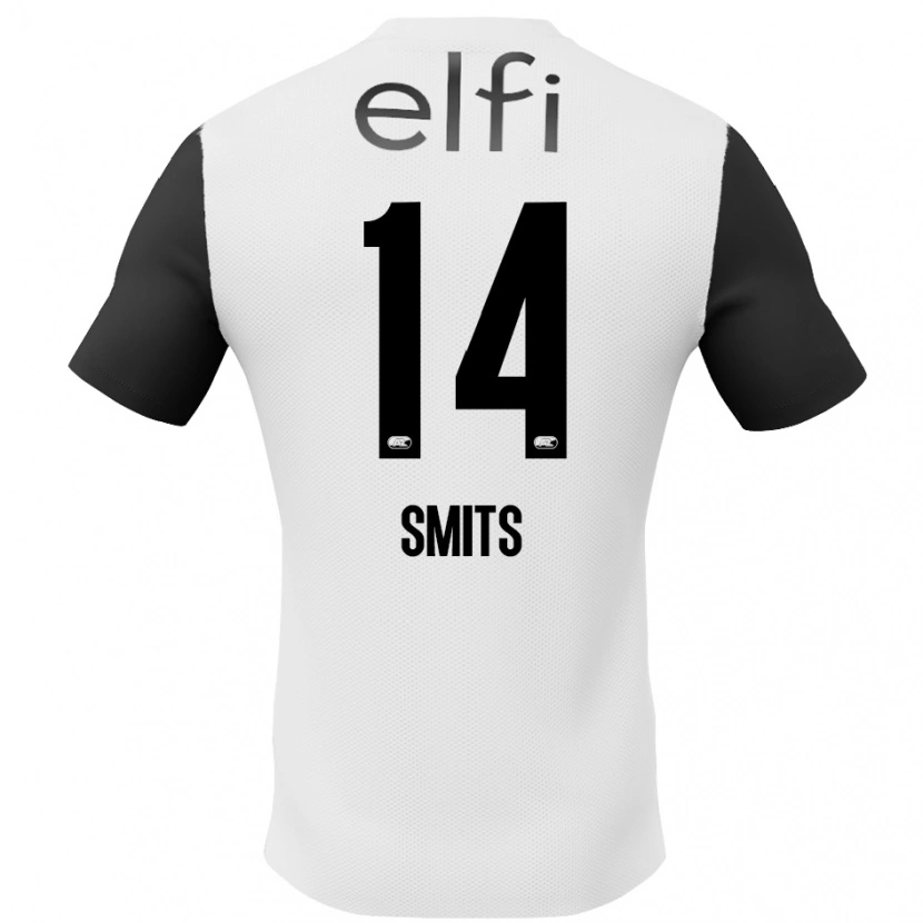 Danxen Enfant Maillot Anthony Smits #14 Blanc Noir Tenues Extérieur 2024/25 T-Shirt