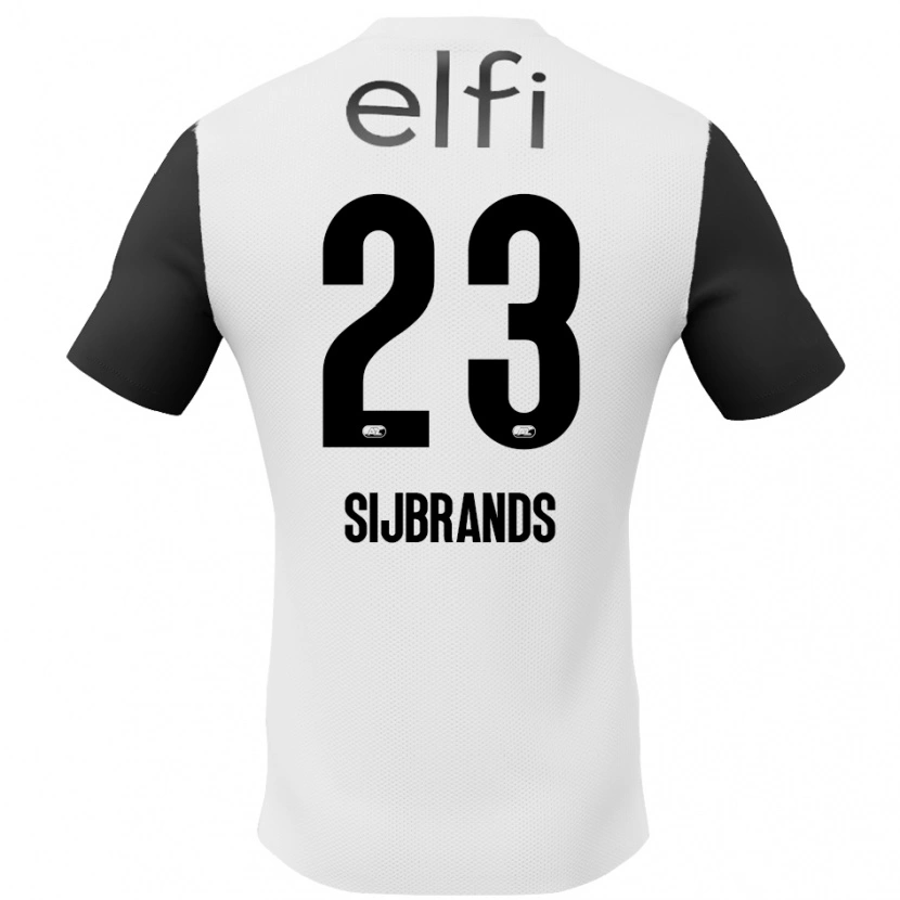 Danxen Enfant Maillot Julian Sijbrands #23 Blanc Noir Tenues Extérieur 2024/25 T-Shirt