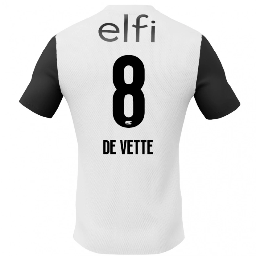 Danxen Enfant Maillot Manique De Vette #8 Blanc Noir Tenues Extérieur 2024/25 T-Shirt