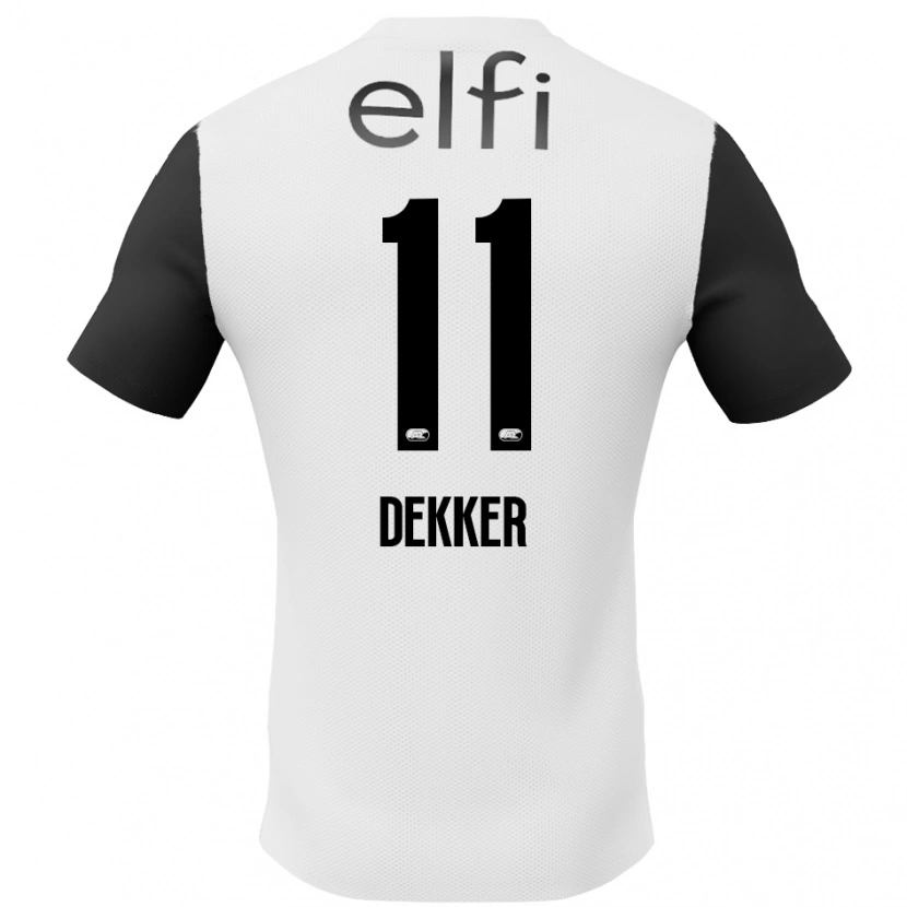 Danxen Enfant Maillot Isabella Dekker #11 Blanc Noir Tenues Extérieur 2024/25 T-Shirt