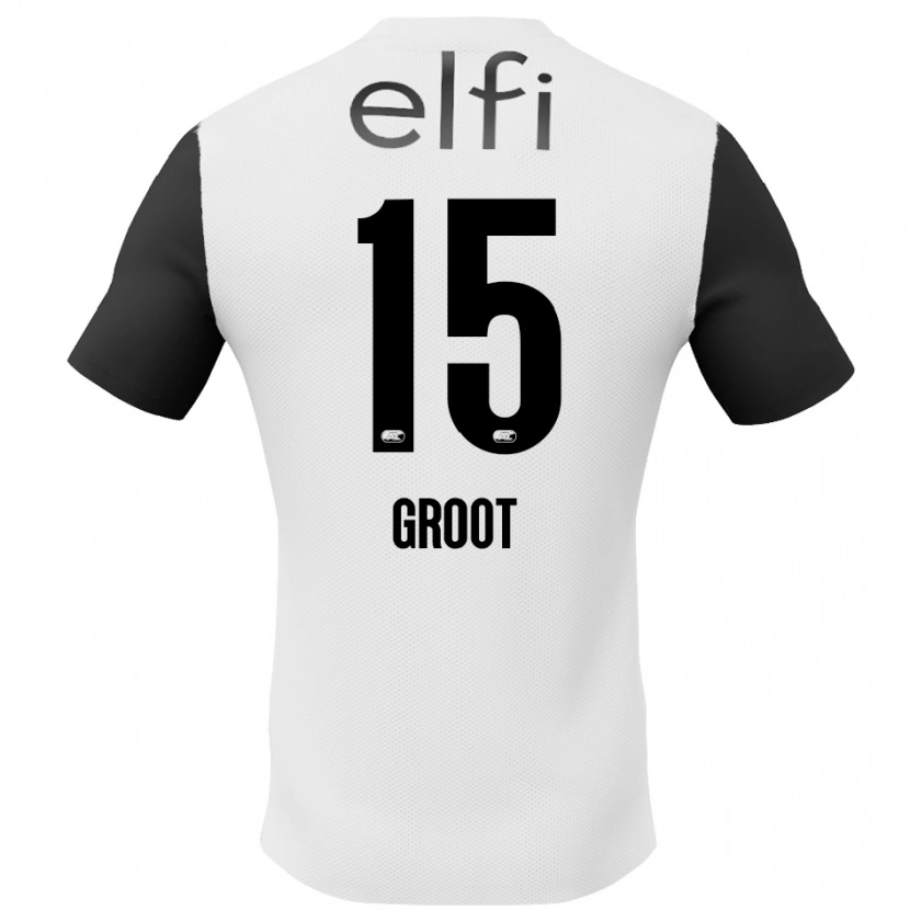 Danxen Enfant Maillot Pleun Groot #15 Blanc Noir Tenues Extérieur 2024/25 T-Shirt