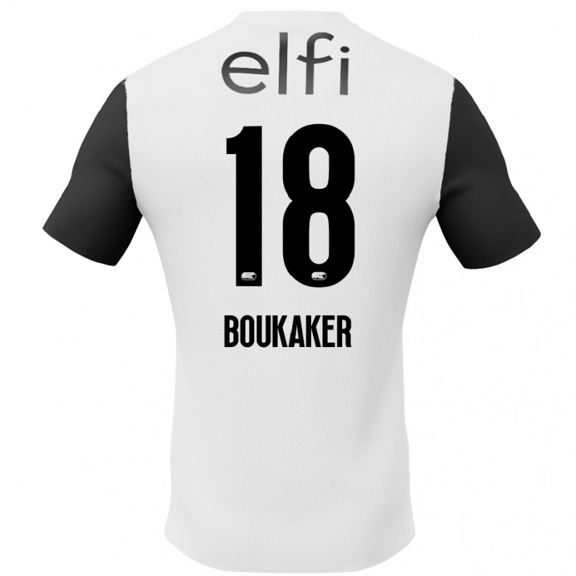 Danxen Enfant Maillot Romaissa Boukaker #18 Blanc Noir Tenues Extérieur 2024/25 T-Shirt