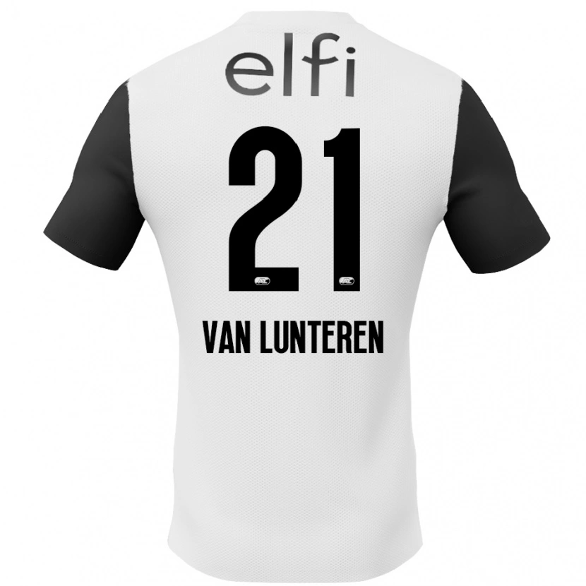 Danxen Enfant Maillot Desiree Van Lunteren #21 Blanc Noir Tenues Extérieur 2024/25 T-Shirt