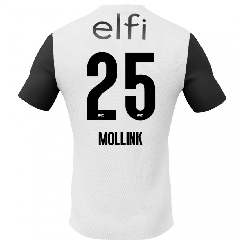 Danxen Enfant Maillot Yaël Mollink #25 Blanc Noir Tenues Extérieur 2024/25 T-Shirt