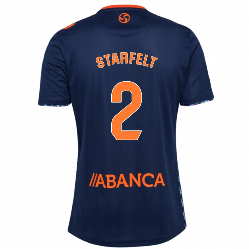 Danxen Enfant Maillot Carl Starfelt #2 Bleu Marine Tenues Extérieur 2024/25 T-Shirt