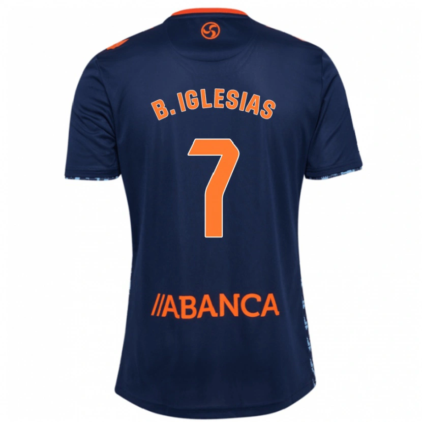 Danxen Enfant Maillot Borja Iglesias #7 Bleu Marine Tenues Extérieur 2024/25 T-Shirt