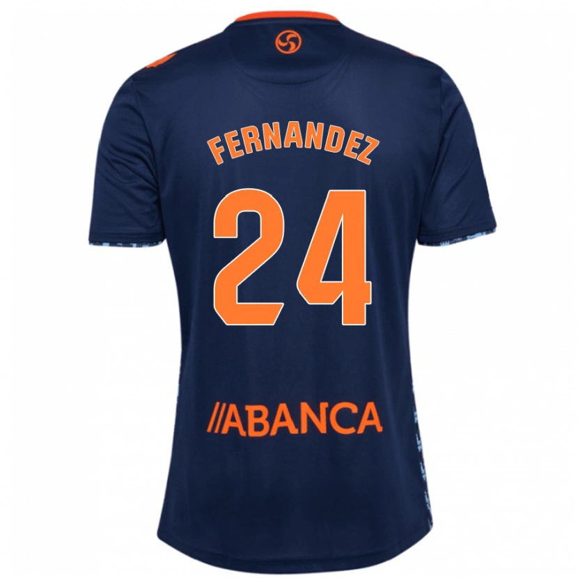 Danxen Enfant Maillot César Fernández #24 Bleu Marine Tenues Extérieur 2024/25 T-Shirt