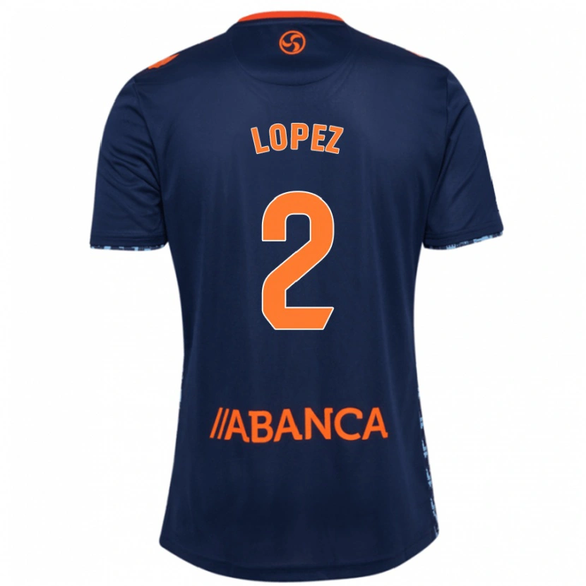 Danxen Enfant Maillot Iván López #2 Bleu Marine Tenues Extérieur 2024/25 T-Shirt