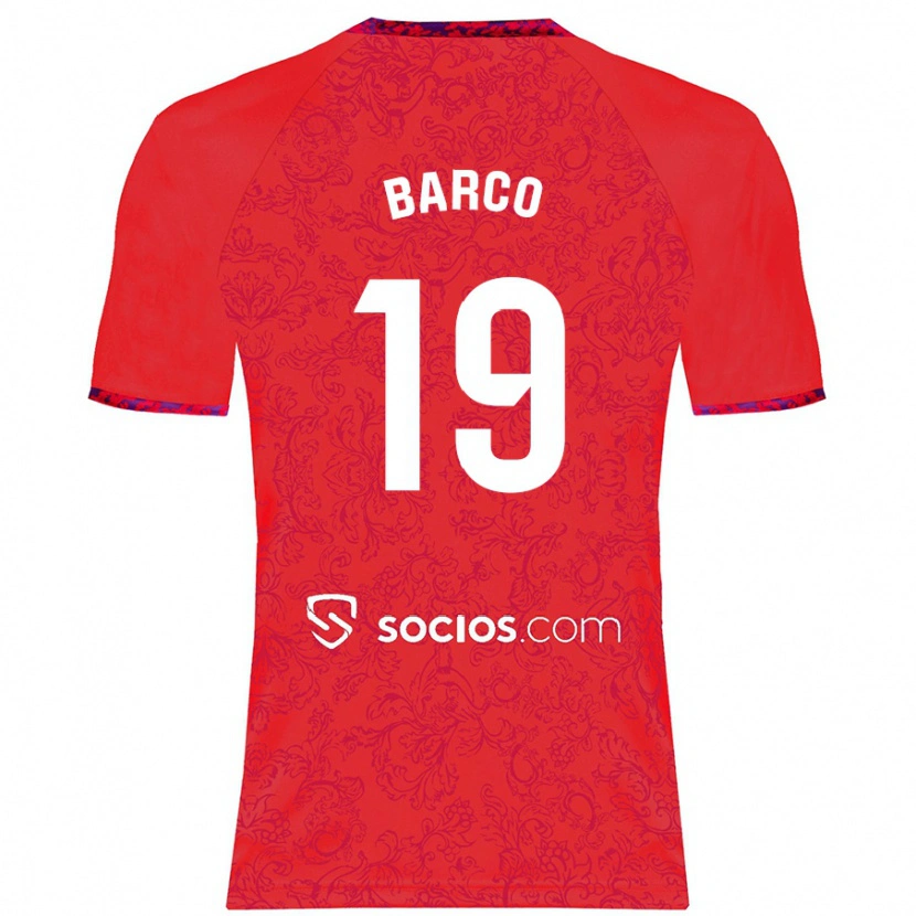 Danxen Enfant Maillot Valentín Barco #19 Rouge Tenues Extérieur 2024/25 T-Shirt