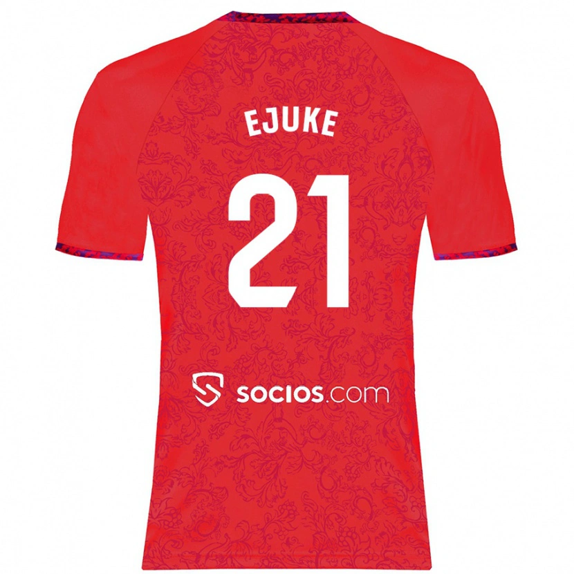 Danxen Enfant Maillot Chidera Ejuke #21 Rouge Tenues Extérieur 2024/25 T-Shirt