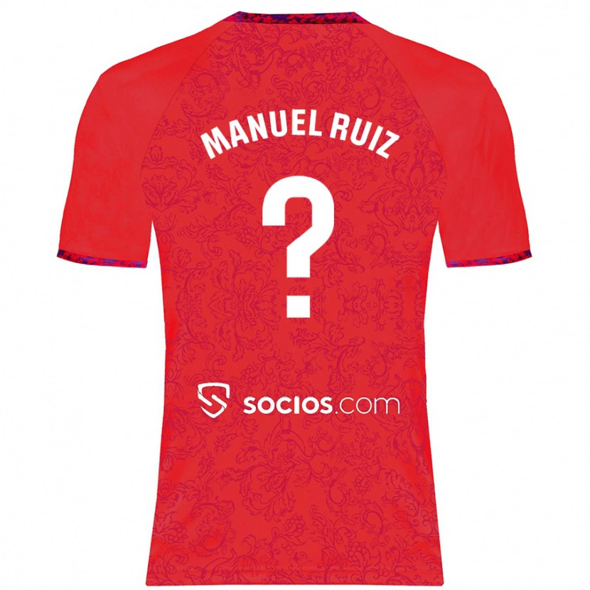 Danxen Enfant Maillot José Manuel Ruiz #0 Rouge Tenues Extérieur 2024/25 T-Shirt