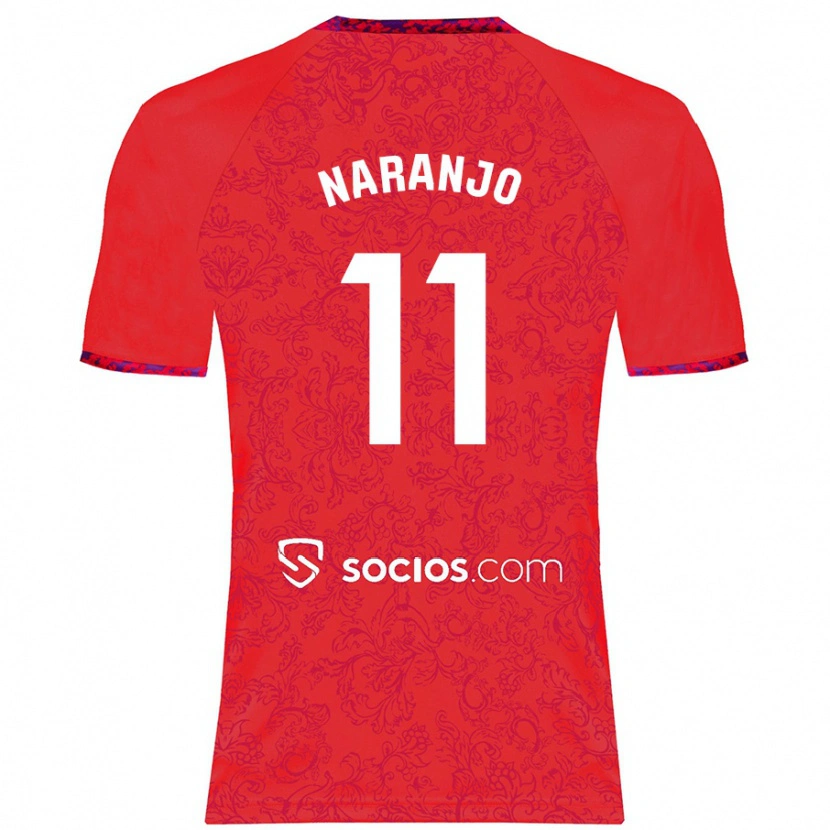 Danxen Enfant Maillot Mario Naranjo #11 Rouge Tenues Extérieur 2024/25 T-Shirt