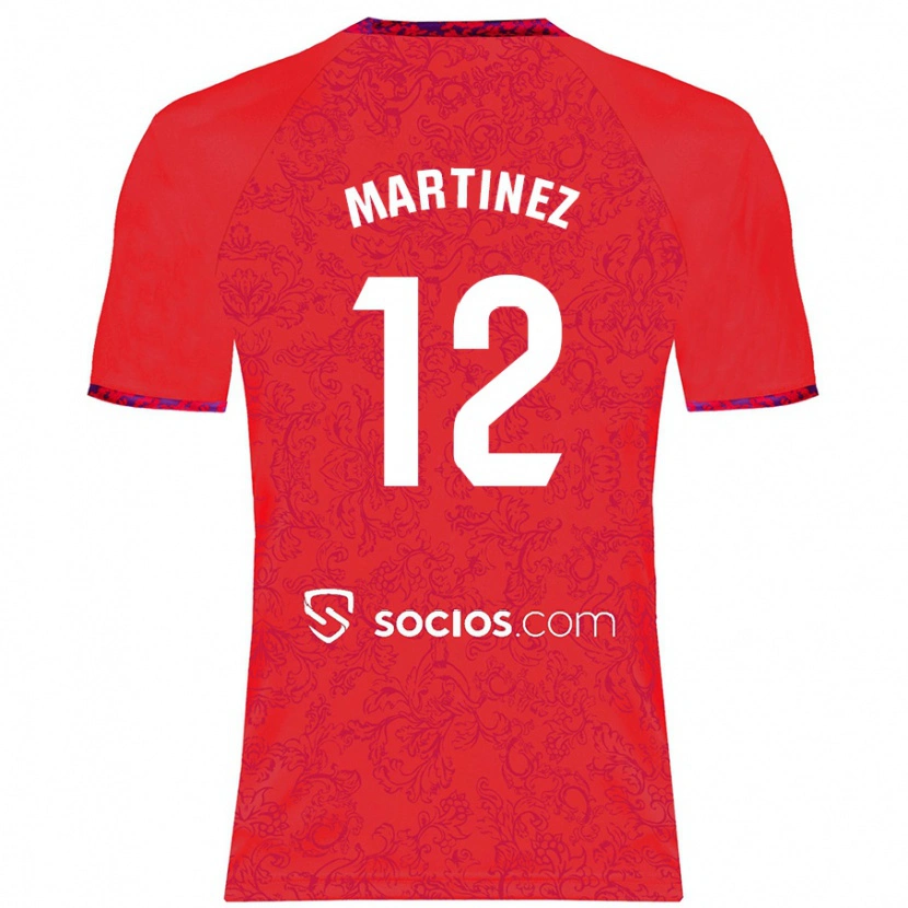 Danxen Enfant Maillot Gabri Martinez #12 Rouge Tenues Extérieur 2024/25 T-Shirt