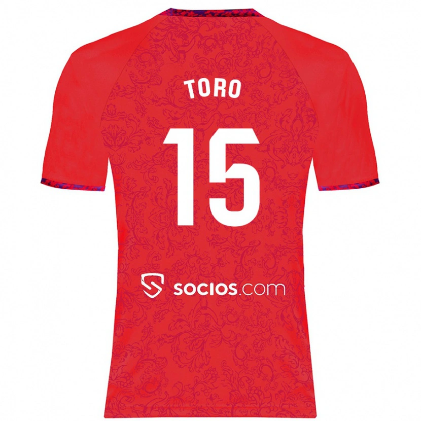 Danxen Enfant Maillot Juanan Toro #15 Rouge Tenues Extérieur 2024/25 T-Shirt