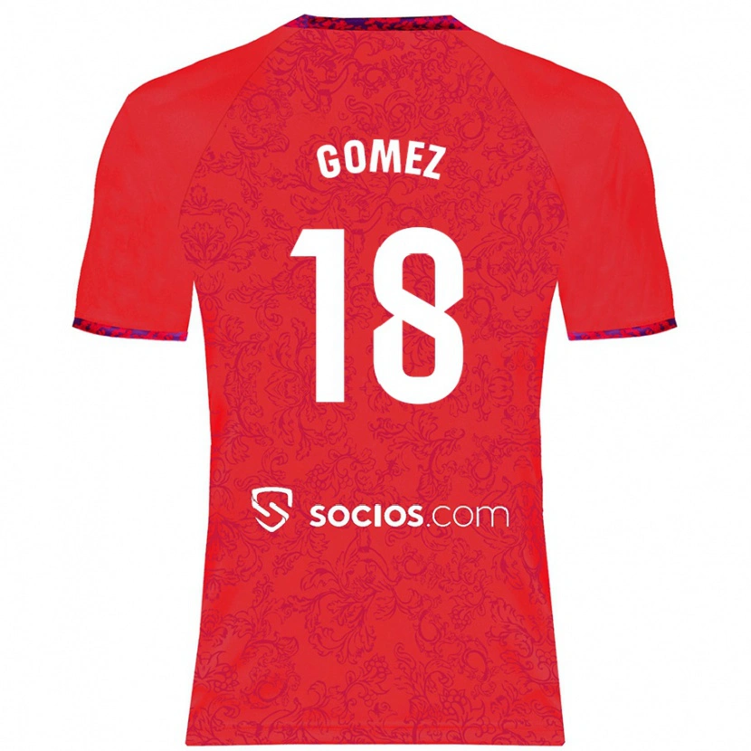 Danxen Enfant Maillot Raúl Gómez #18 Rouge Tenues Extérieur 2024/25 T-Shirt