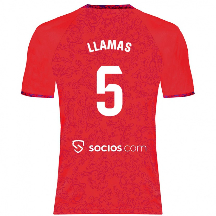 Danxen Enfant Maillot Eva Llamas #5 Rouge Tenues Extérieur 2024/25 T-Shirt