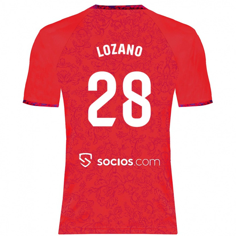 Danxen Enfant Maillot Elena Lozano #28 Rouge Tenues Extérieur 2024/25 T-Shirt